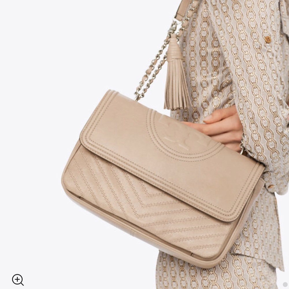 Tory Burch Fleming Distressed Flap Shoulder Bag